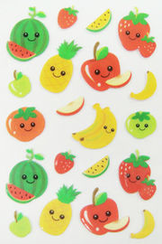 تصميم جميل مخصص ملصقات منتفخ / منتفخ ملصقات الفاكهة سهلة للإزالة