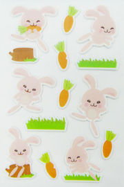 أرنب شكل منتفخ ملصقات الحيوانات لسكرابوكينغ مع الطباعة الدوارة