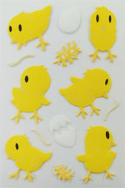 مضيئة صفراء زخرفية ملصقات 3D لبطاقات / بنات القرطاسية غير سامة