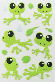 الضفدع الشكل الصغير ملصقات القصاصات الحيوانية ، وملصقات الطفل ملصقا 80 X 120MM
