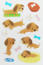 الأزياء Kawaii منتفخ الكلب ملصقات ، 3D ملصقات فقاعة PVC + PET المواد