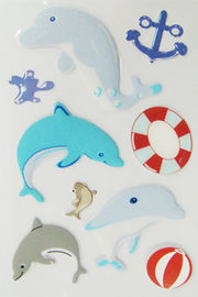 للطباعة مضحك ملصقات الاطفال منتفخ لسكرابوكينغ 3D الدلافين تصميم