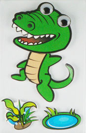 شخصية التمساح 3D الرسوم المتحركة ملصقات ورقة الطبقات لغرفة النوم الجدار الديكور