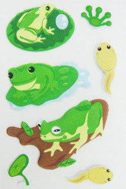 لينة PVC ضبابي الاطفال منتفخ ملصقات الضوء الأخضر كارتون الضفدع شكل صديقة للبيئة