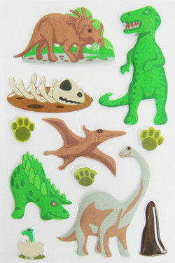 MINI حيوان جميل منتفخ ديناصور ملصقات ، ملصقات مخصص الترويجي رغوة